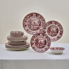 Karaca Old Town 24 Parça 6 Kişilik Yemek Takımı Bordo