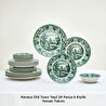 Karaca Old Town 24 Parça 6 Kişilik Yemek Takımı Yeşil