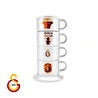 Karaca x Galatasaray Lisanslı 4 Kişilik Standlı Çay Fincan Takımı 180 ml