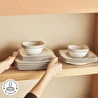 Karaca Square Bone Hazel 60 Parça 12 Kişilik Kare Yemek Takımı