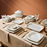 Karaca Square Bone X5 60 Parça 12 Kişilik Kare Yemek Takımı Gold