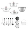 Karaca Karıştır-Pişir-Sakla 18 Parça Karıştırma Kabı ve Servis Gereçli Çelik Çeyiz Tencere Seti