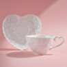 Karaca Pink Love Çay Fincanı ve Tabağı Beyaz