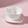 Karaca Pink Love Çay Fincanı ve Tabağı Beyaz