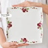 Karaca Square Bone Red Rose Kare 34 Parça 6 Kişilik Kahvaltı Seti