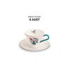 Emsan Buket 6 Kişilik New Bone Kahve Fincan Takımı 80 ml
