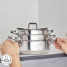 Karaca Powersteel 316+ Alberta İndüksiyon Tabanlı 6 Parça Çelik Sahan Seti