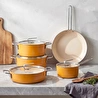 Karaca x Refika Swiss Crystal 9 Parça Tencere ve Tava Seti Mustard Yellow
