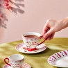 Karaca Cherry Time Çizgili Çay Fincan Takımı 220 ml