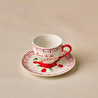 Karaca Cherry Time Çizgili Kahve Fincan Takımı 90 ml