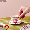 Karaca Cherry Time Çizgili Kahve Fincan Takımı 90 ml