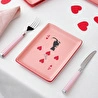 Karaca Kupa Kedisi 4 Kişilik Porselen Pasta Takımı Pembe