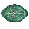 Baci Milano Botanica Çiçek Desenli Melamin Yeşil Oval Tabak 40,5 cm