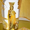 Baci Milano Minerva Altın Desenli Vizon Rengi Vazo D 18 cm, H 26 cm