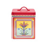 Baci Milano Dolce Vita Güneş Desenli Paslanmaz Çelik Vakumlu Büyük Köşeli Saklama Kutusu 14 x 14 cm, H 16 cm