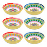Baci Milano Dolce Far Niente Mavi ve Pembe Renkli Karışık 6 Parça Melamin Çukur Tabak 23 cm