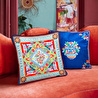 Baci Milano Dolce Far Niente Kadife Dokulu Mavi Yastık 50 x 50 cm
