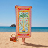 Baci Milano Dolce Far Niente Çift Taraflı Palmiye Desenli Renkli Pamuklu ve Mikrofiber Plaj Havlusu 45 x 60 cm