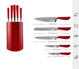 Karaca Samuray Flash Red Japon Çeliği 6 Parça Bıçak Seti Kırmızı