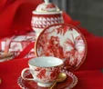 Baci Milano Le Rouge Porselen 2'li Çay Fincanı 9,5 cm x 6,3 cm Kırmızı