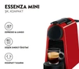 Nespresso D35 Essenza Mini Kırmızı Kahve Makinesi ve Süt Köpürtücü Aksesuar