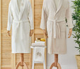 Karaca Home Nature Offwhite-Bej Aile Bornoz Seti