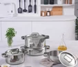 Karaca Powersteel 316+ 3Ply Onyx İndüksiyon Tabanlı Çelik 8 Parça Tencere Seti