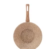 Karaca Biogranit Wood Silver Wok Tava 28 Cm Kahverengi