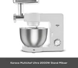 Karaca Multichef Ultra 2000W 7 Litre Stand Mikser Mutfak Şefi Porcelain White (Kıyma Çekme/Sucuk-Sosis/İçli Köfte Aparatlı)