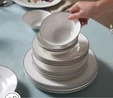 Karaca Elegance Bone Rebeca 24 Parça 6 Kişilik Yemek Takımı Platin