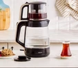 Karaca Glass Tea XL 2 in 1 Cam Çay Makinesi ve Kettle Krem