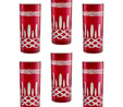Jumbo Double Face 6 Parça Meşrubat Bardağı Kırmızı