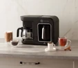 Karaca Hatır Plus 5 in 1 Essential Közde ve Sütlü Türk Kahvesi ve Filtre Kahve Makinesi Black Chrome