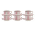 Karaca Jolly Pink Bold Line 6 Kişilik Kahve Fincan Takımı 100 ml