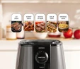 Karaca Smart Cook 60 Dakikaya Kadar Zaman Ayarlı Compact Airfryer Space Gray 2.2 Litre