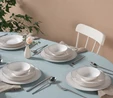 Karaca Elegance Bone Rebeca 24 Parça 6 Kişilik Yemek Takımı Platin
