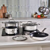 Karaca Plasma Steel 3Ply İndüksiyon Tabanlı Çelik 7 Parça Tencere Seti