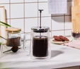 Karaca Pia Konik Çift Cidarlı Borosilikat Cam French Press 600 ml Metalik 