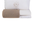 Karaca Home Quatre Deluxe Gold Nevresim Takımı Örgü Battaniye Seti