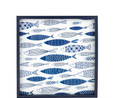 Karaca Home Nanza Lacivert Balıklı Kare Tepsi 40x40 cm