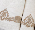 Karaca Home Eldora Simli Nakışlı Offwhite/Bej Hamam Seti