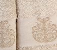Karaca Home Eldora Simli Nakışlı Offwhite/Bej Hamam Seti