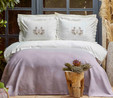 Karaca Home Garden Lila Çift Kişilik Nakışlı Nevresim Pike Set