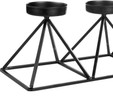 Karaca Home Geometri 3lü Mumluk Siyah 36x13cm