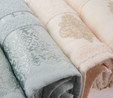 Karaca Home Vivien Flos 4 Parça Mint - Bej Hamam Seti