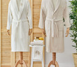 Karaca Home Nature Offwhite-Bej Aile Bornoz Seti