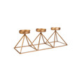 Karaca Home Geometri 3'lü Mumluk Gold 36x13cm