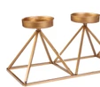 Karaca Home Geometri 3'lü Mumluk Gold 36x13cm