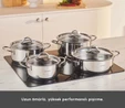 Karaca Powersteel Sakura 316+ İndüksiyon Tabanlı 8 Parça Çelik Tencere Seti