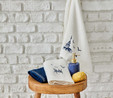 Karaca Home Kız Kulesi İndigo %100 Pamuk 3 Parça Nakışlı Havlu Set 30x50 cm